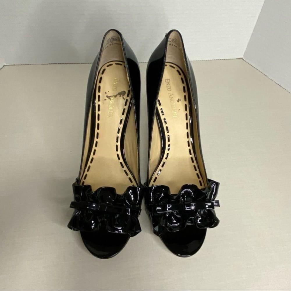 Enzo Angliolini - Black Patent Ruffle Detail Peep Toe - 8.5 - China - Picture 8 of 13